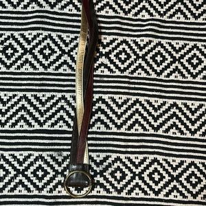 BELT Black & Gold chain with Leather front 80s Vintage